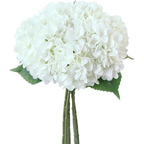 مجموعة رؤوس زهور حرير كوبية بيضاء من AVIVIHO مكونة من 10 زهور كوبية بيضاء كاملة اصطناعية مع سيقان لحفلات الزفاف والمنزل والحفلات وديكور حمام الطفل in Kuwait