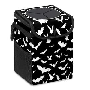 Car Trash Can with Lid Vintage Botanical Mushrooms Collapsible Reusable Leak-Proof Auto Garage Bag,Hanging Vehicle Car Accessories Interior Car Organizer