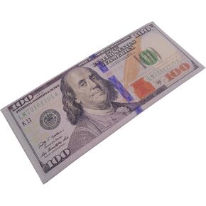 Large $100 Money Wallet, One Hundred Dollar Bill Printed Bi-Fold, 7.7" Funny Big Bucks Novelty