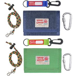 Rough Enough Boys Wallet Purse for Kids Teens with Lanyard Keychian Gifts for Boys and Girls