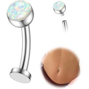 FIASASO Floating Titanium Belly Button Rings Hypoallergenic G23 Titanium Internally Threaded Belly Ring 14G Belly Piercings for Women Navel Piercings Jewelry