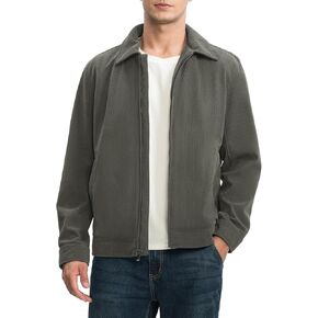 سترة Rdruko الرجالية القصيرة سترة واقية من الرياح خفيفة الوزن كاجوال أنيقة بسحاب كامل مع جيوب بسحاب in Kuwait