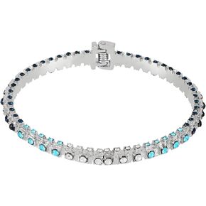 GUESS Silvertone Blue Glass Stone Hinge Bracelet For Women