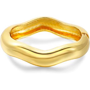 Gold Bangle Bracelets For Women Twisted Statement Thick Gold Plated Bangle Irregular Shaped Elegant Bracelet For Women