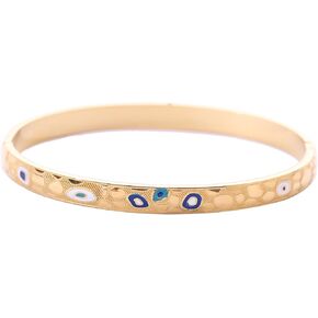 Evil Eye Bracelets, 14K Gold Plated Stainless Steel Bangle Bracelets for Women Cubic Zircon Evil Eye Bracelets Evil Eye Jewelry Gifts for Women