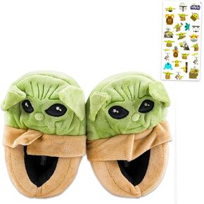 Disney Baby Yoda Slipper Set- Bundle of Mandalorian Slipper Socks Size 7/8 for Toddlers and Star Wars Stickers | Baby Yoda Merchandise for Boys and Girls in Kuwait