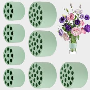 ABuff 8 PCS Spiral Ikebana Stem Holder for Flower, Spiral Stem Holder for Vases, Spiral DIY Wedding Bouquet Twister Ikebana Tools Flower Arrangement Holder, Green (S+L)