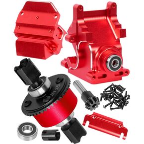 Aluminum Gearbox Case Gears with 42T&15T Upgrades Part for 1/8 Karton Senton Outcast Talion Typhon 6S,1/7 Mojave Limitless 6S,Wave Box Gearbox Hops Up,Red