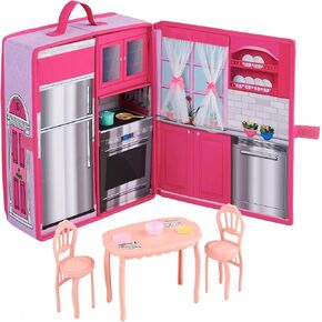 Badger Basket Portable Home & Go Dollhouse Playset with Travel Storage Case and Accessories for 12-Inch Dolls