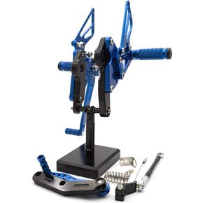 FXCNC CNC FZ09 MT09 Billet Motorcycle Rearset Foot Pegs Rear Set Footrests Fully Adjustable Foot Boards Compatible with FZ-09 MT-09 2013-2020, XSR900 2016-2020, MT09 TRACER 2018-2020