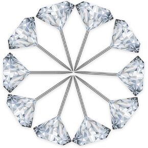 Diamond Pushpins, 100 Pcs Clear Push Pins Stainless Steel Decorative Thumb Transparent Diamond Plastic Head Steel Pin for Office Map Calendar Art Painting