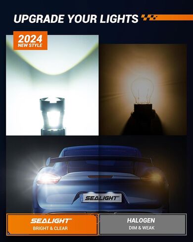 SEALIGHT 921 912 لمبات LED احتياطية للضوء العكسي، W16W 906 904 902 922 لمبات إضاءة LED مع استبدال جهاز العرض للضوء الخلفي 6000k أبيض، حزمة من 2 in Kuwait