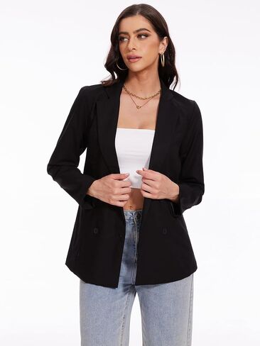 Beautiful Nomad Women's Cotton Linen Blazer Long Sleeve Fall Fashion Casual Work Office Jackets in Saudi Arabia
