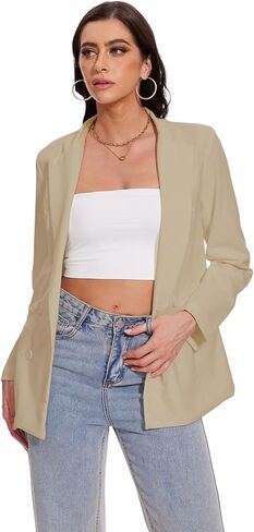 Beautiful Nomad Women's Cotton Linen Blazer Long Sleeve Fall Fashion Casual Work Office Jackets in Saudi Arabia