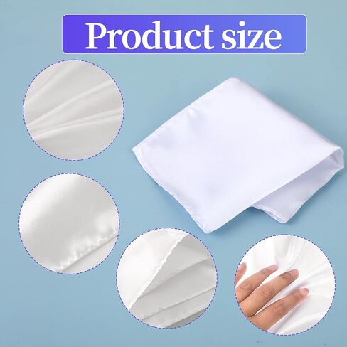 Pocket Squares for Men, 2 Pcs Soft White Handkerchief Suit Pocket Square Classic Solid Hankies, 8.7"x 8.7" in Saudi Arabia