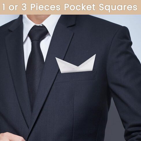 Mens Handkerchiefs with Pocket Square Holder, Cotton Handkerchiefs for Men with Color Border(4 Colors) in Kuwait
