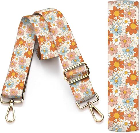Purse Strap Replacement Crossbody, 3.8cm Wide Shoulder Strap Adjustable Replacement Belt Gold Buckle, Handbag Crossbody Bag Strap Luxury Peony Flowers in Kuwait