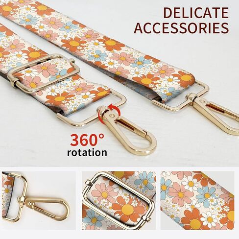Purse Strap Replacement Crossbody, 3.8cm Wide Shoulder Strap Adjustable Replacement Belt Gold Buckle, Handbag Crossbody Bag Strap Luxury Peony Flowers in Kuwait