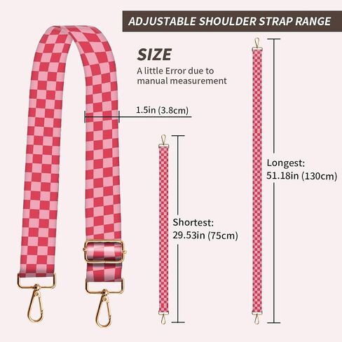 Purse Strap Replacement Crossbody, 3.8cm Wide Shoulder Strap Adjustable Replacement Belt Gold Buckle, Handbag Crossbody Bag Strap Luxury Peony Flowers in Kuwait