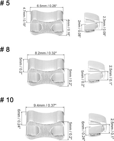 uxcell Zipper Slider Retainers, #5#8#10 Top Stoppers & Bottom Stops for Bags Coats Jackets Closed-end Zippers Replacing (Metallic Black, 30 Sets) in Saudi Arabia