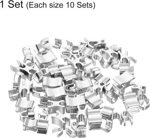 uxcell Zipper Slider Retainers, #5#8#10 Top Stoppers & Bottom Stops for Bags Coats Jackets Closed-end Zippers Replacing (Metallic Black, 30 Sets) in Saudi Arabia