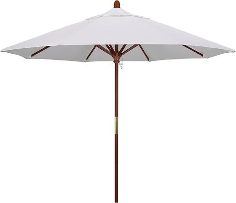California Umbrella 9' Round Hardwood Frame Market Umbrella, Stainless Steel Hardware, Push Open, Pacifica Natural in Saudi Arabia