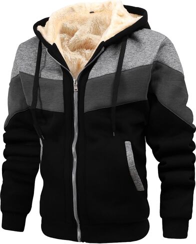 Thermal Jackets for Men Winter Warm Heavyweight Fleece Jacket Wool Warm Thick Coats Outerwear in Saudi Arabia