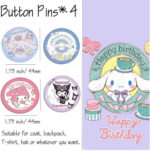 مجموعة هدايا Cinnamoroll Merchandise Stuff للفتيات، ملحقات كلب سينامو لطيفة بما في ذلك حقيبة ظهر برباط، سلسلة مفاتيح، ملصقات، دبابيس أزرار، حقيبة محفظة، قلادة، سوار ساحر in Saudi Arabia