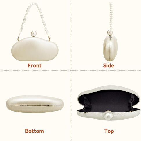 YYW Acrylic Evening Clutch Purses for Women Shell Marble Handbag Shoulder Bag with Pearl for Wedding Party Prom in Kuwait