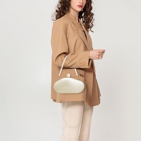 YYW Acrylic Evening Clutch Purses for Women Shell Marble Handbag Shoulder Bag with Pearl for Wedding Party Prom in Kuwait