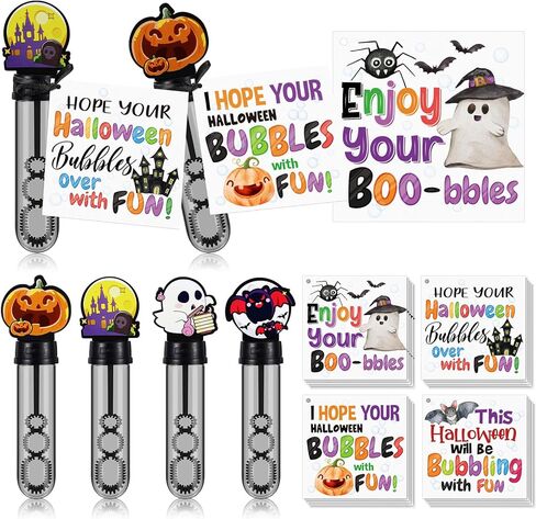 24 مجموعة/48 قطعة من فقاعات الهالوين الخاصة بك مع مجموعة هدايا ممتعة، تتضمن 24 قطعة من عصا فقاعات الهالوين الكبيرة مع محلول الفقاعات، مجموعة 24 قطعة من بطاقات الفقاعات المرحة لمستلزمات الحفلات المنزلية والفصول الدراسية in Kuwait