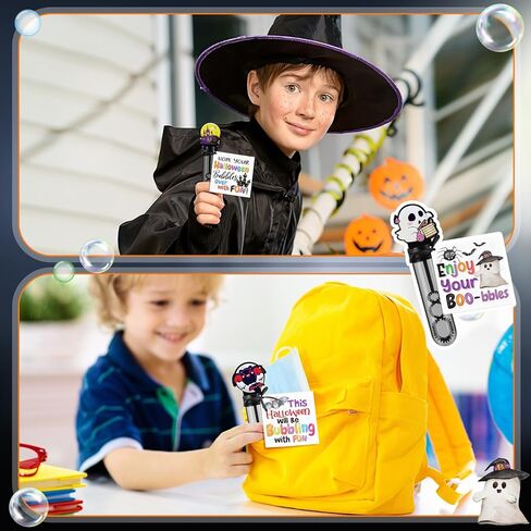 24 مجموعة/48 قطعة من فقاعات الهالوين الخاصة بك مع مجموعة هدايا ممتعة، تتضمن 24 قطعة من عصا فقاعات الهالوين الكبيرة مع محلول الفقاعات، مجموعة 24 قطعة من بطاقات الفقاعات المرحة لمستلزمات الحفلات المنزلية والفصول الدراسية in Kuwait