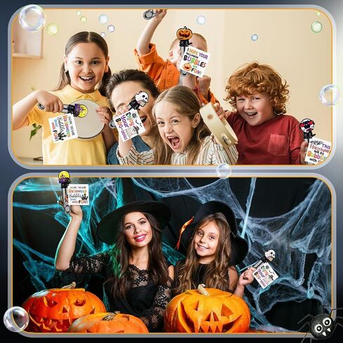 24 مجموعة/48 قطعة من فقاعات الهالوين الخاصة بك مع مجموعة هدايا ممتعة، تتضمن 24 قطعة من عصا فقاعات الهالوين الكبيرة مع محلول الفقاعات، مجموعة 24 قطعة من بطاقات الفقاعات المرحة لمستلزمات الحفلات المنزلية والفصول الدراسية in Kuwait