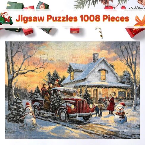 Homlouue Jigsaw Puzzle Advent Calendar 2024, Advent Calendar Puzzle for Adults Kids Teens, 24 Days Christmas Advent Calendar, Jigsaw Puzzles 1008 Pieces, 27.56 * 19.68 Inch in Saudi Arabia