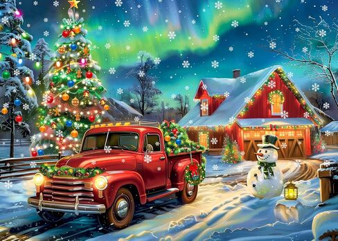 Christmas Puzzles 1000 Pieces, Aurora Christmas Eve Christmas Puzzle, Aurora Scene Christmas Puzzles, Christmas Puzzles for Adults 1000 Piece Puzzle for Adults Christmas, Christmas Jigsaw Puzzles in Saudi Arabia