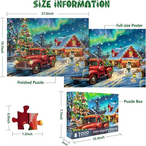 Christmas Puzzles 1000 Pieces, Aurora Christmas Eve Christmas Puzzle, Aurora Scene Christmas Puzzles, Christmas Puzzles for Adults 1000 Piece Puzzle for Adults Christmas, Christmas Jigsaw Puzzles in Saudi Arabia