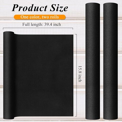 قماش كتاب أسود، سطح قماشي مقاس 40 × 16 بوصة غطاء كتب مدعم بالورق منسوج بشكل وثيق من قماش تجليد الكتب لغلاف ألبوم الكتب DIY لسكرابوكينغ، لفتان in Kuwait