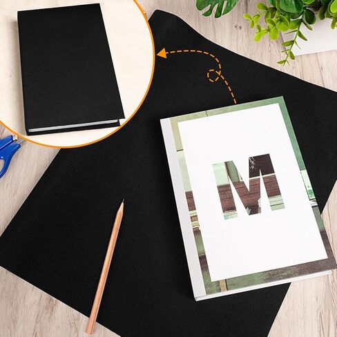 قماش كتاب أسود، سطح قماشي مقاس 40 × 16 بوصة غطاء كتب مدعم بالورق منسوج بشكل وثيق من قماش تجليد الكتب لغلاف ألبوم الكتب DIY لسكرابوكينغ، لفتان in Kuwait