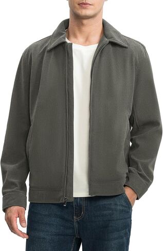 سترة Rdruko الرجالية القصيرة سترة واقية من الرياح خفيفة الوزن كاجوال أنيقة بسحاب كامل مع جيوب بسحاب in Kuwait