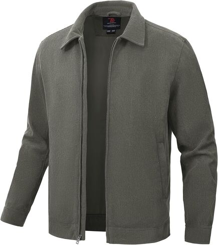 سترة Rdruko الرجالية القصيرة سترة واقية من الرياح خفيفة الوزن كاجوال أنيقة بسحاب كامل مع جيوب بسحاب in Kuwait