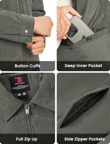 سترة Rdruko الرجالية القصيرة سترة واقية من الرياح خفيفة الوزن كاجوال أنيقة بسحاب كامل مع جيوب بسحاب in Kuwait