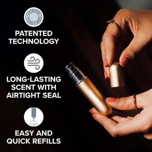 رذاذ عطر ترافالو كلاسيك اتش دي | زجاجة عطر للسفر معتمدة من إدارة أمن المواصلات الأمريكية قابلة لإعادة التعبئة من Genie-S | بخاخ مضخة صغير محكم الغلق وسهل التعبئة وقابل لإعادة الاستخدام | تصميم أنيق خفيف الوزن مع نافذة حجم | أسود 0.17 أونصة in Kuwait