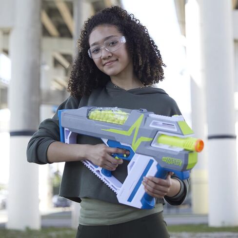 Nerf Hyper Mach-100 Fully Motorized Blaster, 80 Hyper Rounds, Eyewear, Up to 110 FPS Velocity, Easy Reload, Holds Up to 100 Rounds in Saudi Arabia