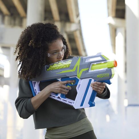 Nerf Hyper Mach-100 Fully Motorized Blaster, 80 Hyper Rounds, Eyewear, Up to 110 FPS Velocity, Easy Reload, Holds Up to 100 Rounds in Saudi Arabia