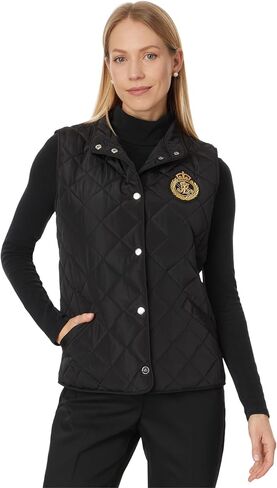 Lauren Ralph Lauren Women's Recycled Quilt Vest W Crest 23" in Saudi Arabia