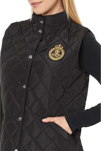 Lauren Ralph Lauren Women's Recycled Quilt Vest W Crest 23" in Saudi Arabia