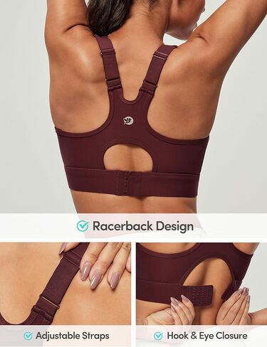 IUGA High Impact Sports Bras for Women High Support Racerback Sports Bra with Sewn-in Pads Adjustable Straps in Kuwait