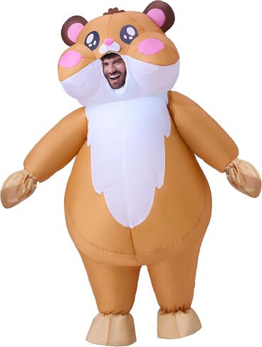 أزياء Spooktacular Creations للبالغين في الهالوين قابلة للنفخ، زي الهامستر النسائي مع قفازات، بدلة الهامستر القابلة للنفخ لكامل الجسم لحفلات الهالوين التنكرية in Saudi Arabia