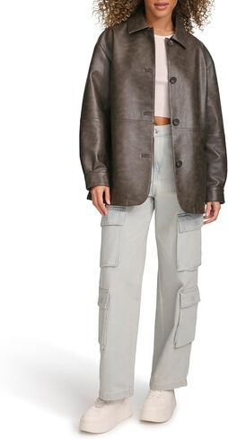 Levi's Women's Relaxed Fit Faux Leather Blazer in Saudi Arabia