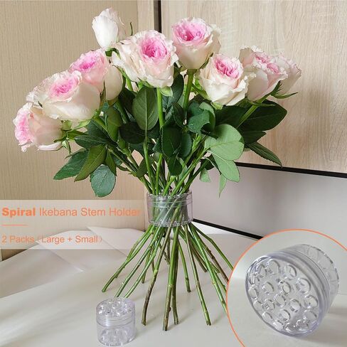 2 Packs Spiral Ikebana Stem Holder Set, Flower Arrangement Holder, Spiral Stem Holder for Flowers, DIY Wedding Bouquet Twister for Gifts, Women, Florist in Saudi Arabia